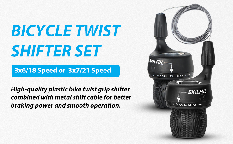 Gylbuz Bicycle Twist Shifter Set with 3x7 Speed Bike Shift