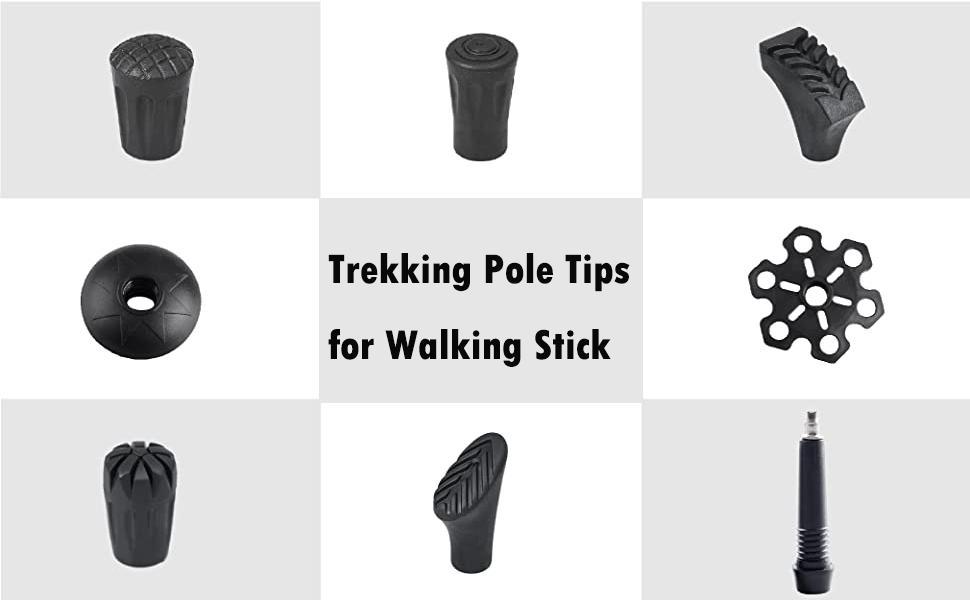 TRIWONDER Rubber Trekking Poles Tips Protectors Hiking