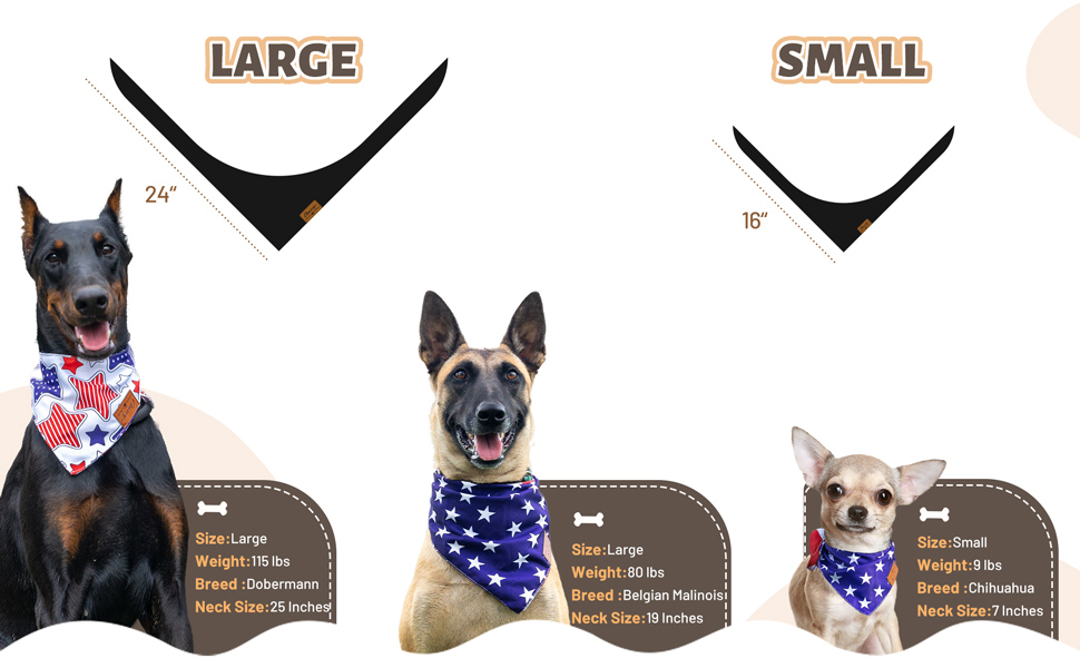 Charcy Dog Bandanas 4 Pack, Fall Dog Bandana Boy Girl for Holiday Birthday