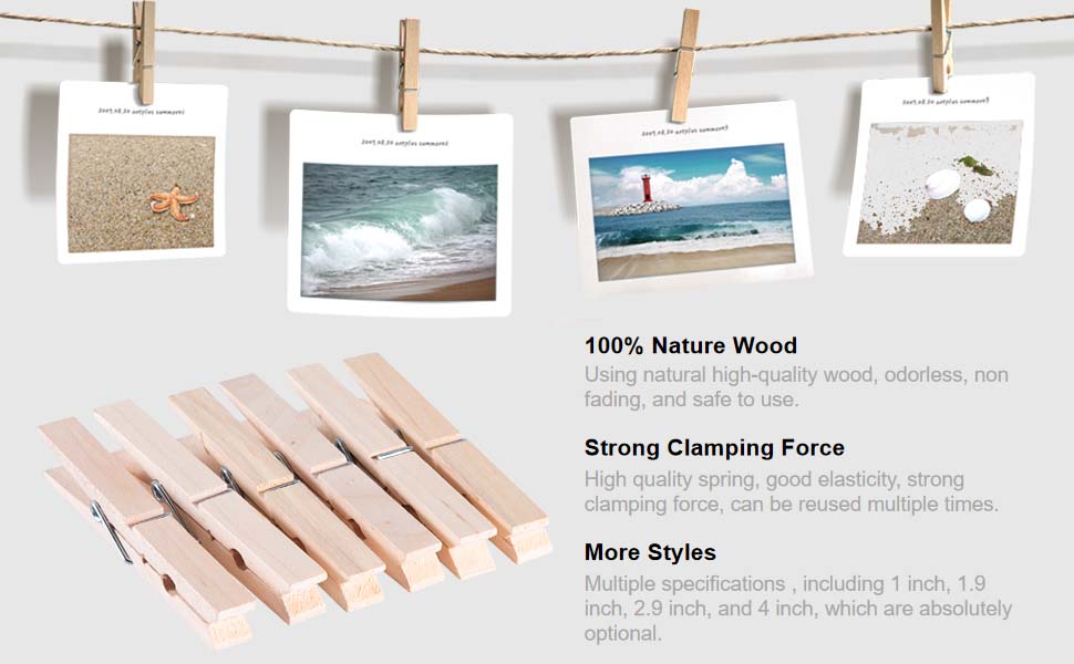 Wooden Clothespins Clips