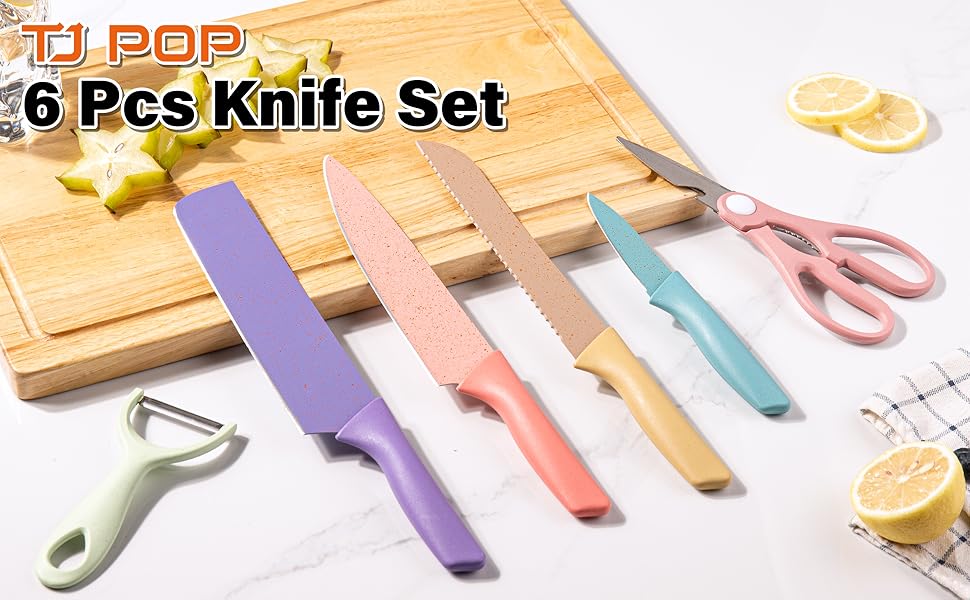 colorful kitchen knife set