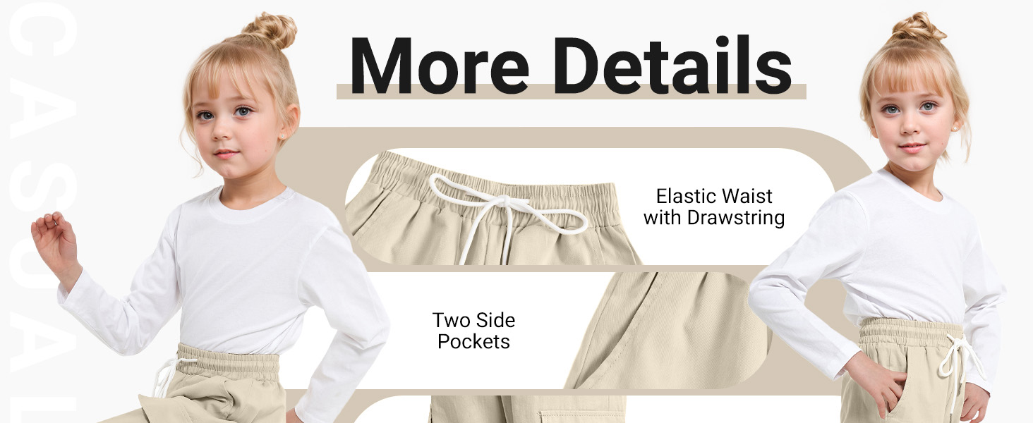 girls cargo pants long trousers