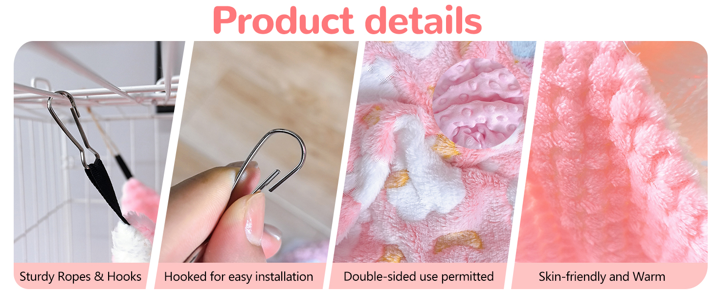 Ferret Hammock 5 Pack Sugar Glider Climbing Ropes Toys Rat Hanging Tunnel Hammock Swing Guinea Pig Hideout Bed Cage Accessories for Mouse Hamster Squirrel Chinchilla Small Animals 18 Ferret Hammock 5 Pack Sugar Glider Climbing Ropes Toys Rat Hanging Tunnel Hammock