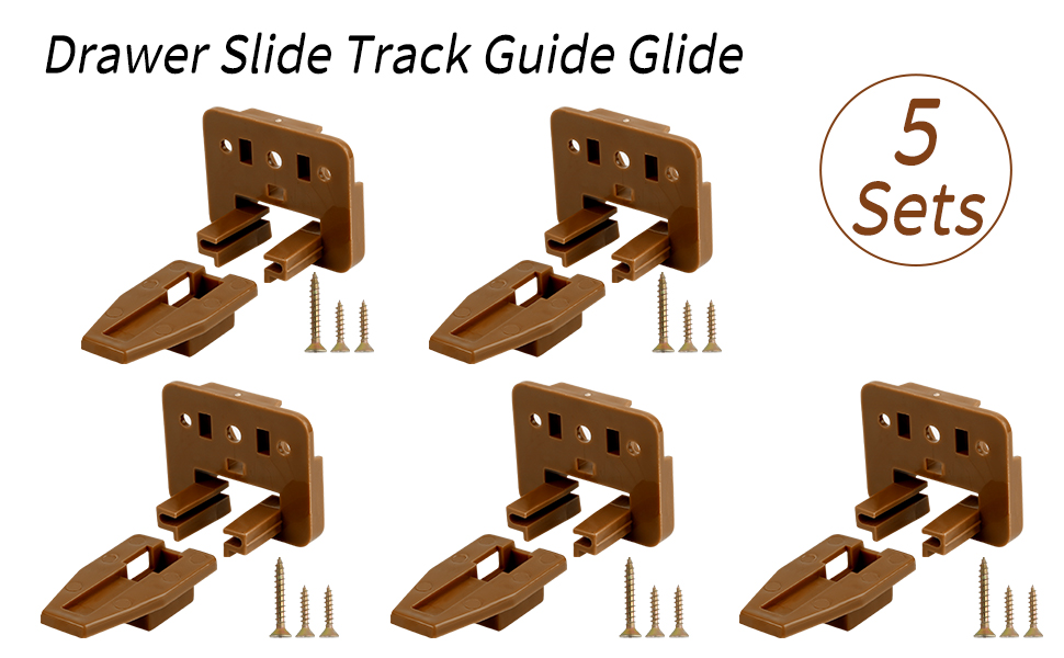 DAJISI 5 Pack Plastic Drawer Track Guides Kit, Drawer Slides Guides for