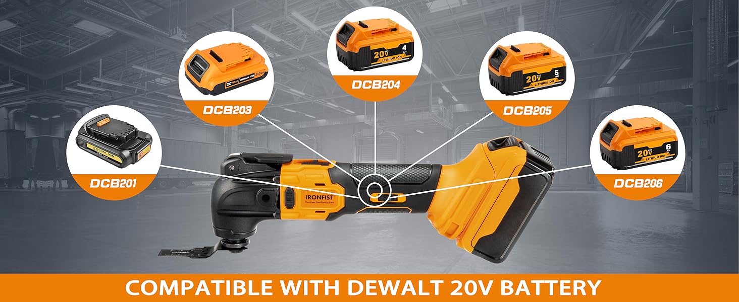 Cordless Oscillating Tool for DEWALT 20V MAX Battery, Brushless Motor 6