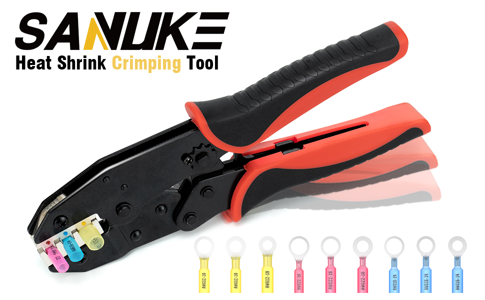 Sanuke Heat Shrink Crimping Tool Ratchet Wire Crimper for Heat Shrink