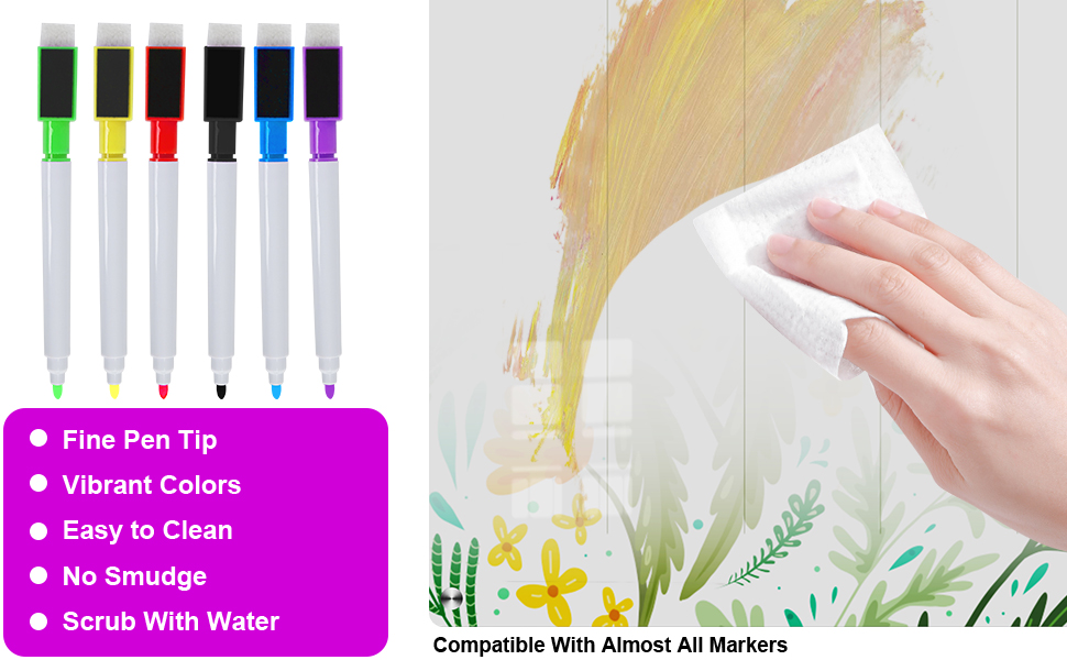 Acrylic Dry Erase Board for Fridge, Set of 2 Dry