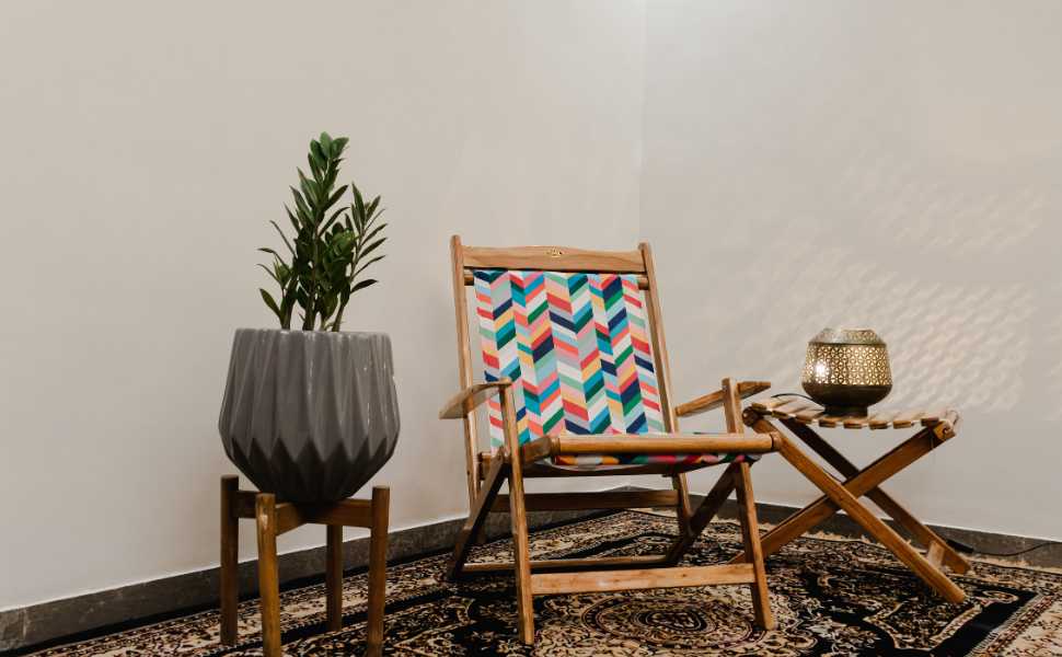 Royal Bharat Solid Wood Outdoor Chair (Brown, Wooden Folding Chair