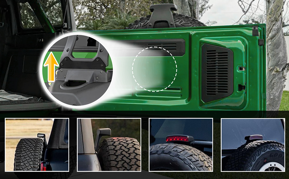 Bracingo Spare Tire Third Brake Light Extension Bracket