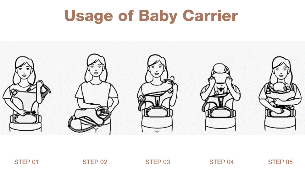 Baby Carrier with Hip Seat, 6in1 Baby Carrier Newborn to