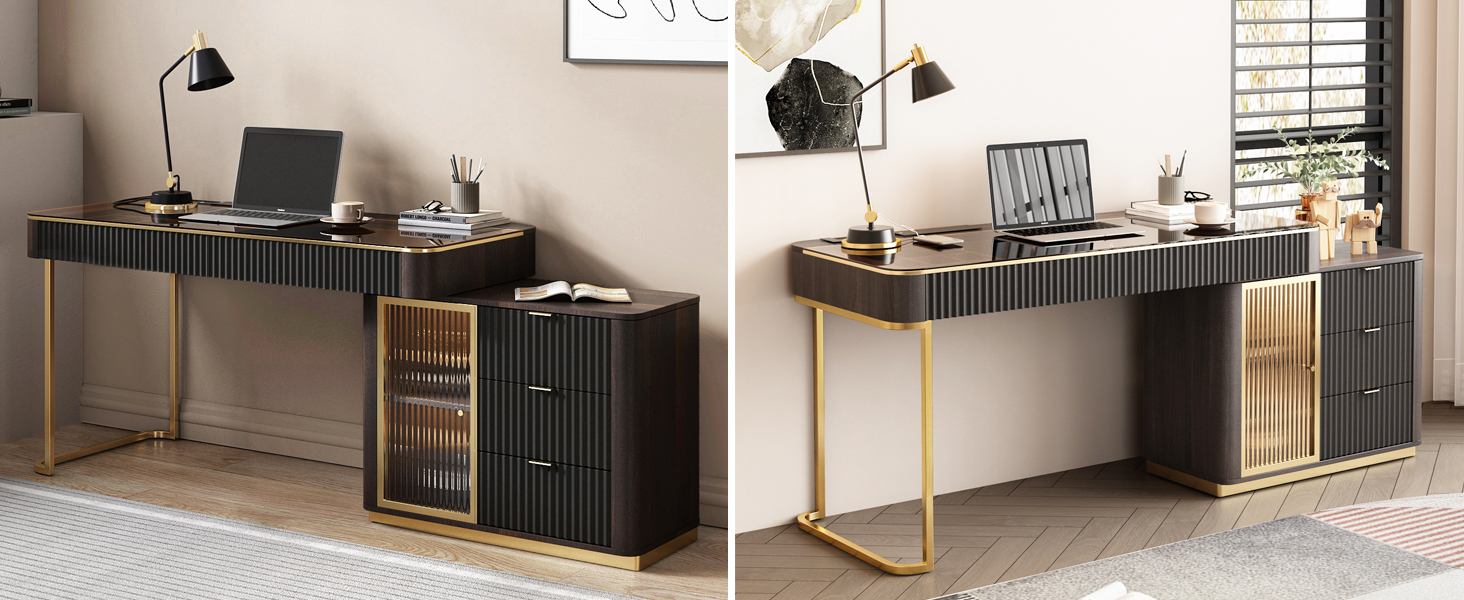 Black vanity desk office desk