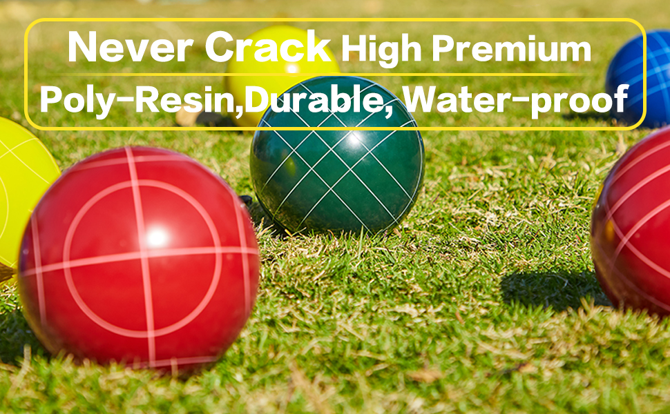 Aivalas Bocce Ball Set, 107mm Bocci Ball Set with 8 Resin