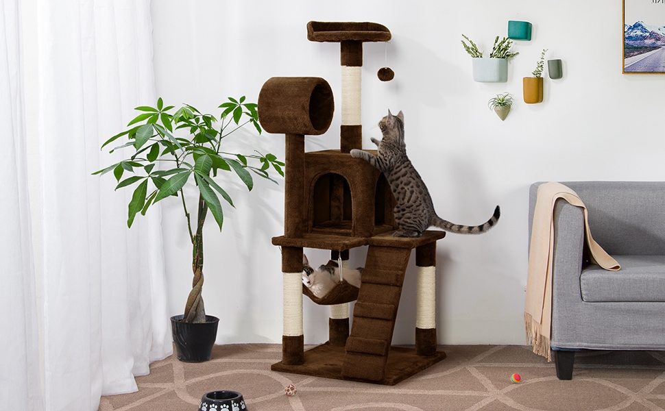 Yaheetech Cat Tree Cat Tower 51 inch Cat Trees and Condos