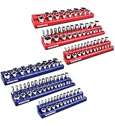 WORKPRO 6-Piece Magnetic Socket Organizer Set, Socket Holder Set, 1/4