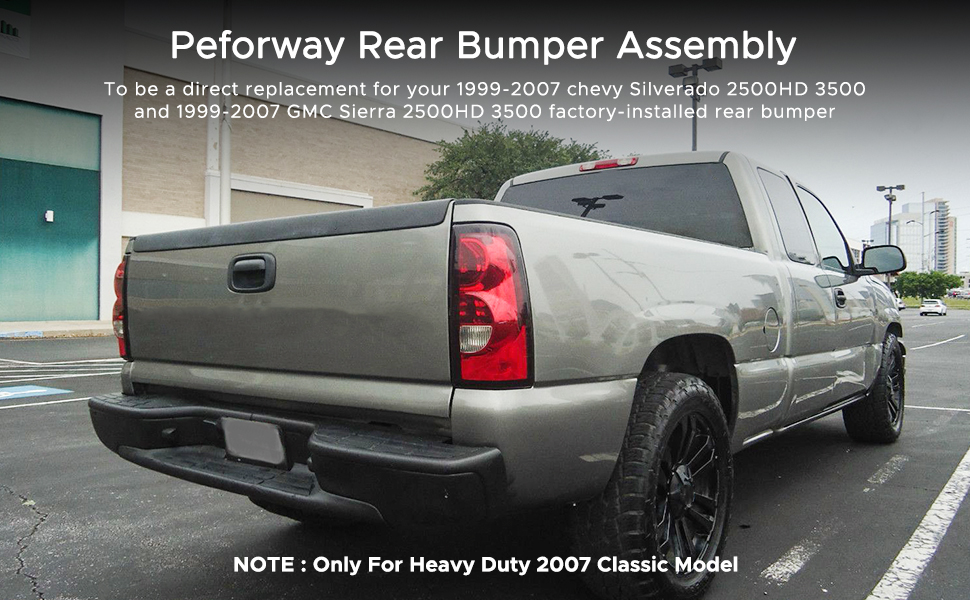 Rear Bumper for 1999-2006 Chevy Silverado/GMC Sierra 2500HD 3500