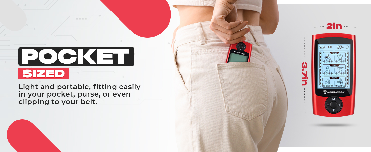 tens unit ems pms electric pulse massager portable shock shoulder back pain relief electrode pad