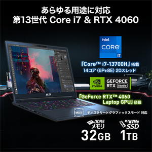 Amazon.co.jp: 【最新第13世代 Core i7 & RTX 4060搭載・薄型