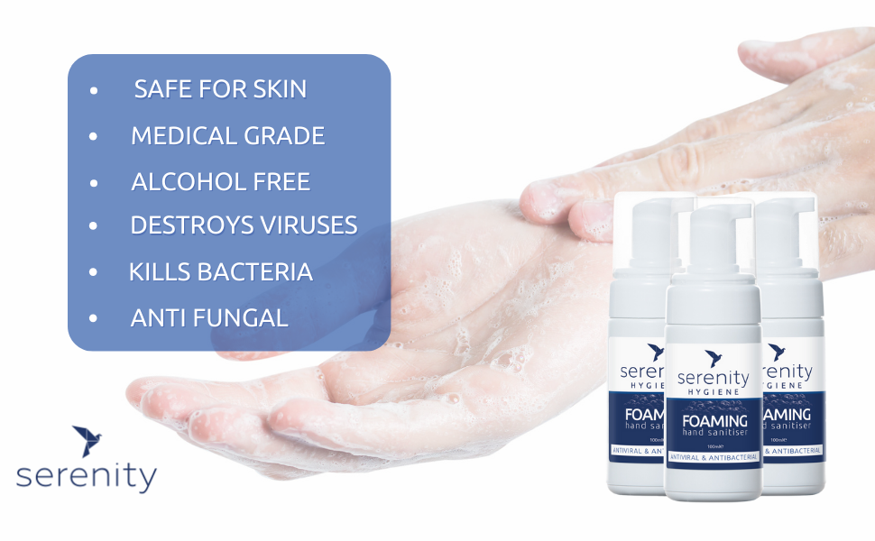 hand sanitising alcohol free gel foam sanitiser