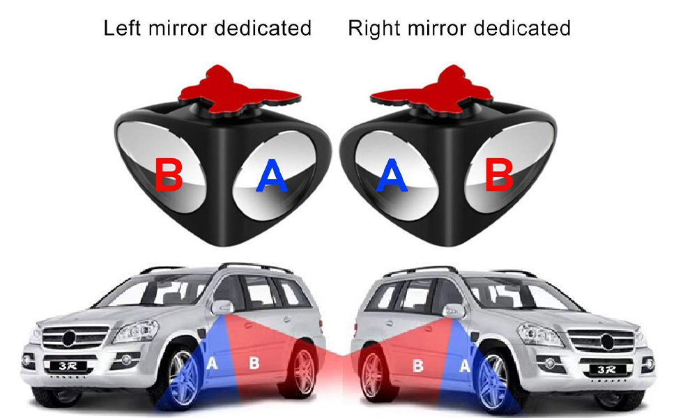 SEMAPHORE 2 Pcs Double Glass Adjustable Rear View Blind Spot Mirror Car