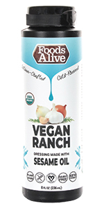 Vegan Ranch Dressing organic artisan cold pressed flax chia natural sesame oil better than ranch