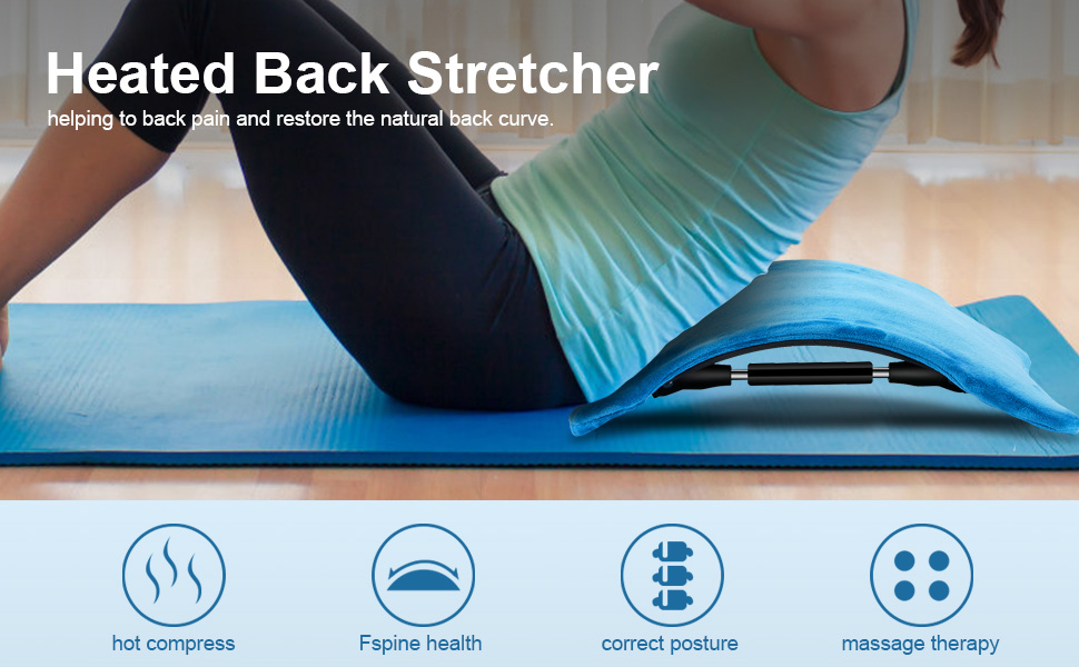 Back Stretcher With Detachable Heating Pad For Pain Relief, MultiLevel
