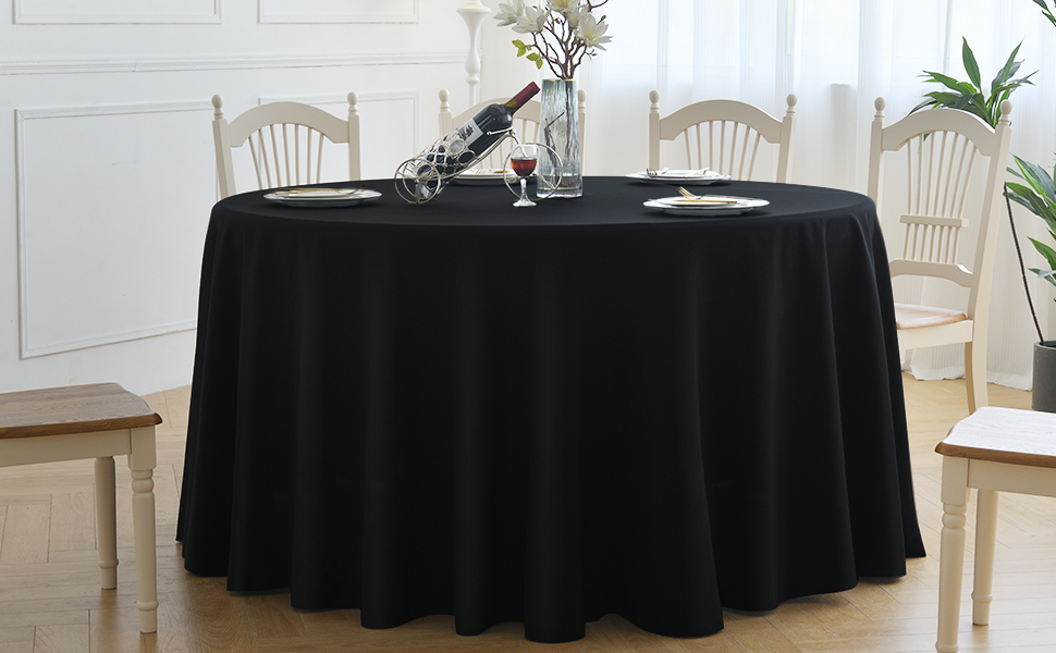 LEQEE Round Tablecloth,10 Pack 120inch Stain and Wrinkle