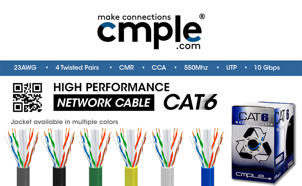 Cat6 Gigabit Ethernet Bulk Cable 1000FT