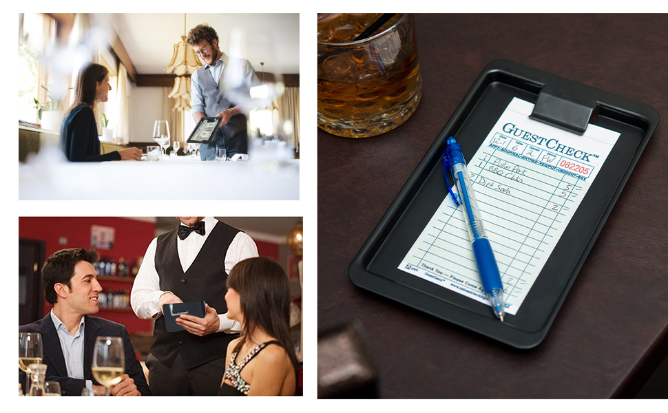 Merkaunis 32 Pieces Black Check Holders, Check Presenters