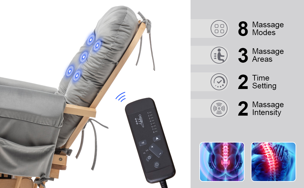 Paddie Light Grey Massage Glider Rocker Replacement