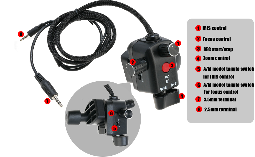 Amazon.com: Fotga Camcorder Zoom Lanc Remote Controller IRIS