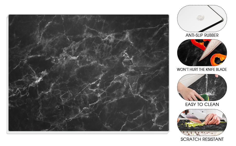 JAMBALAY Tempered Glass Cutting Board for Kitchen 12"x16