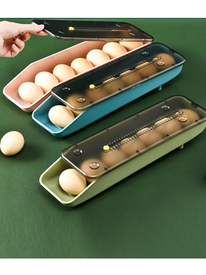 ZeJlo Egg Holder For Refrigerator - Auto Rolling Egg