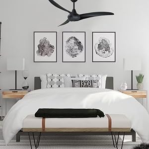 Minka-Aire, F843-CL, Coal, Black, Living Room Fan, Bedroom Fan, Ceiling Fan, Bond, Wave