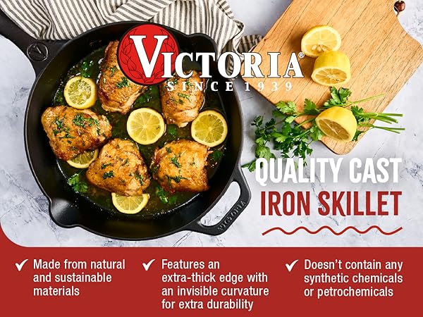A cast-iron skillet pan cooking chicken
