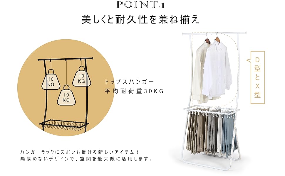 【ケンユー♪】ハンガー掛【ブラックレザー】 スラックスハンガー 15本掛け ブラック- be worth style公式