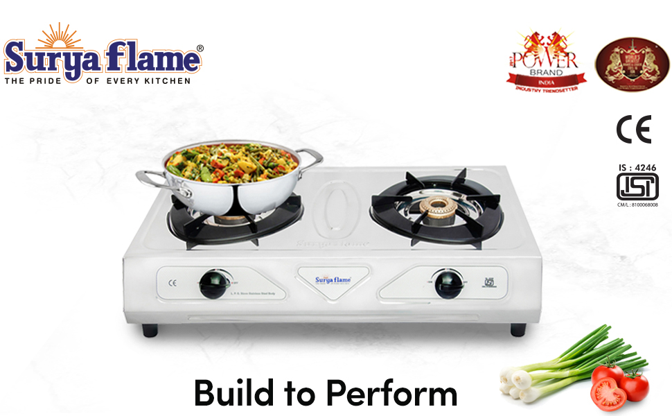 Suryaflame Gas Stove 2 Burners Stainless Steel 2B RETRO SS NA (ISI
