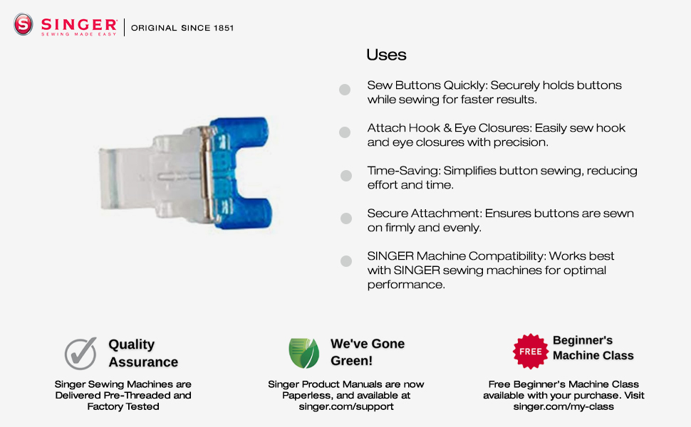 Singer button sewing foot comparison standard foot