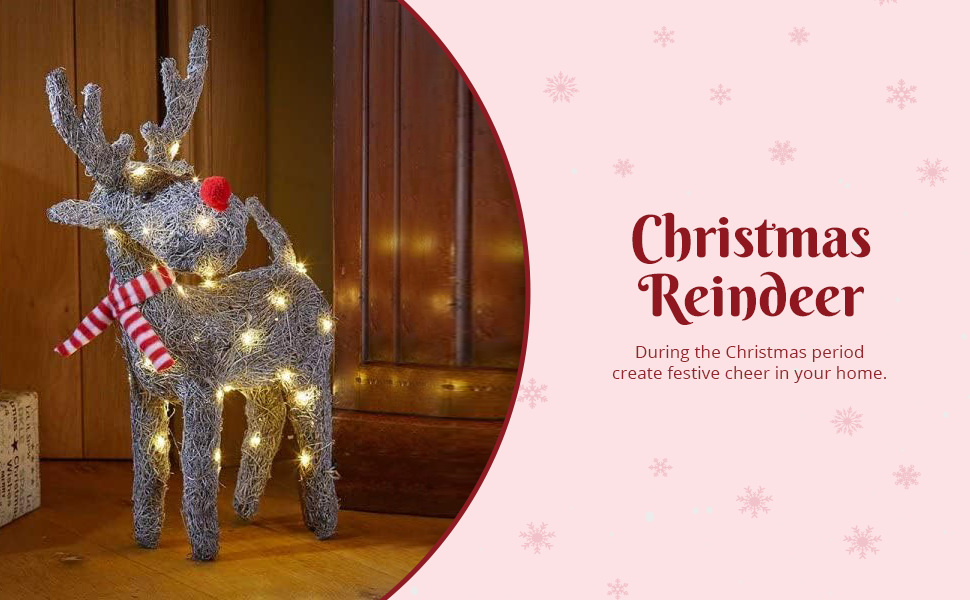 Marco Paul Christmas Reindeer with LED Light Battery Operated