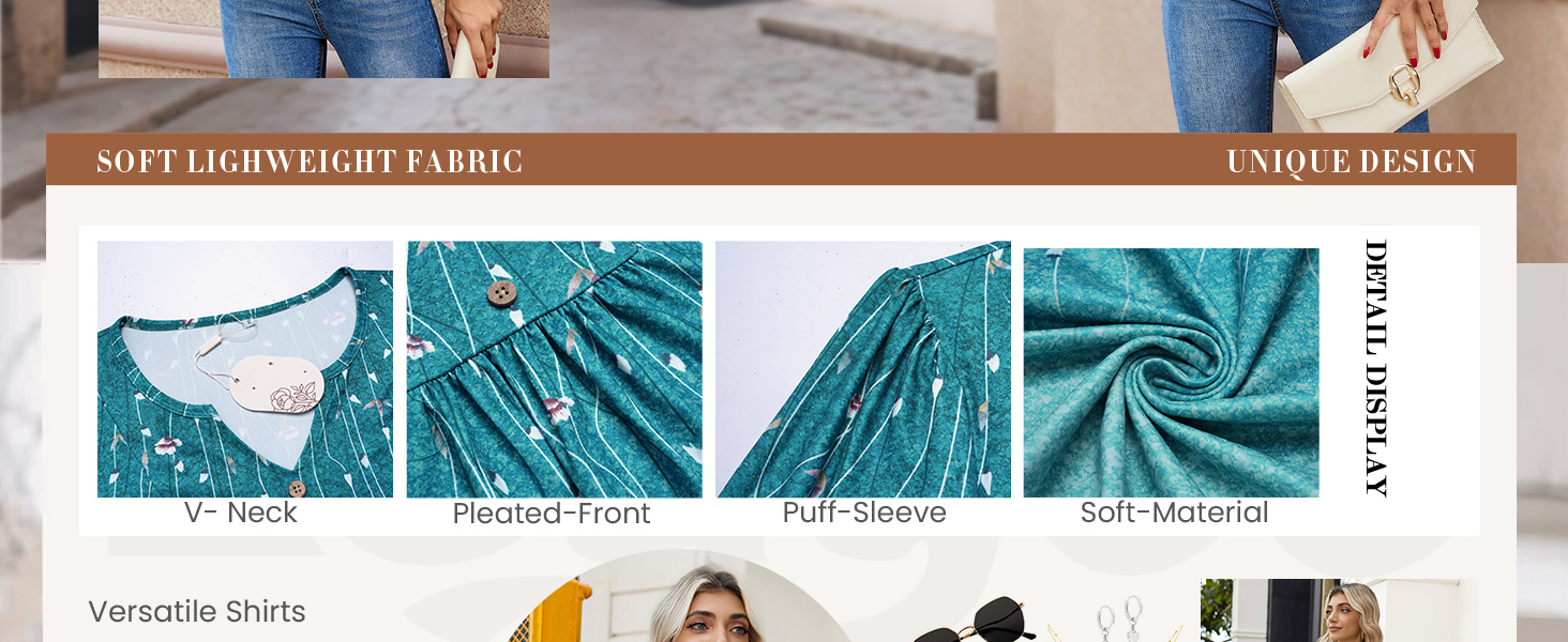 pleated loose fit tunic top