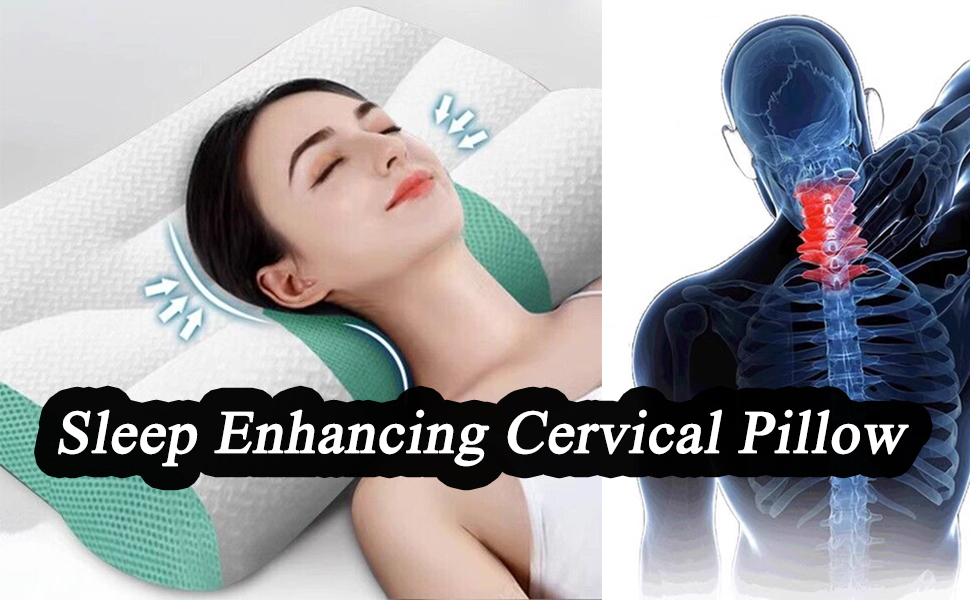 Nimecal Ergonomic Goose Down Pillow, Sleep Enhancing Cervical Support Comfort Goose