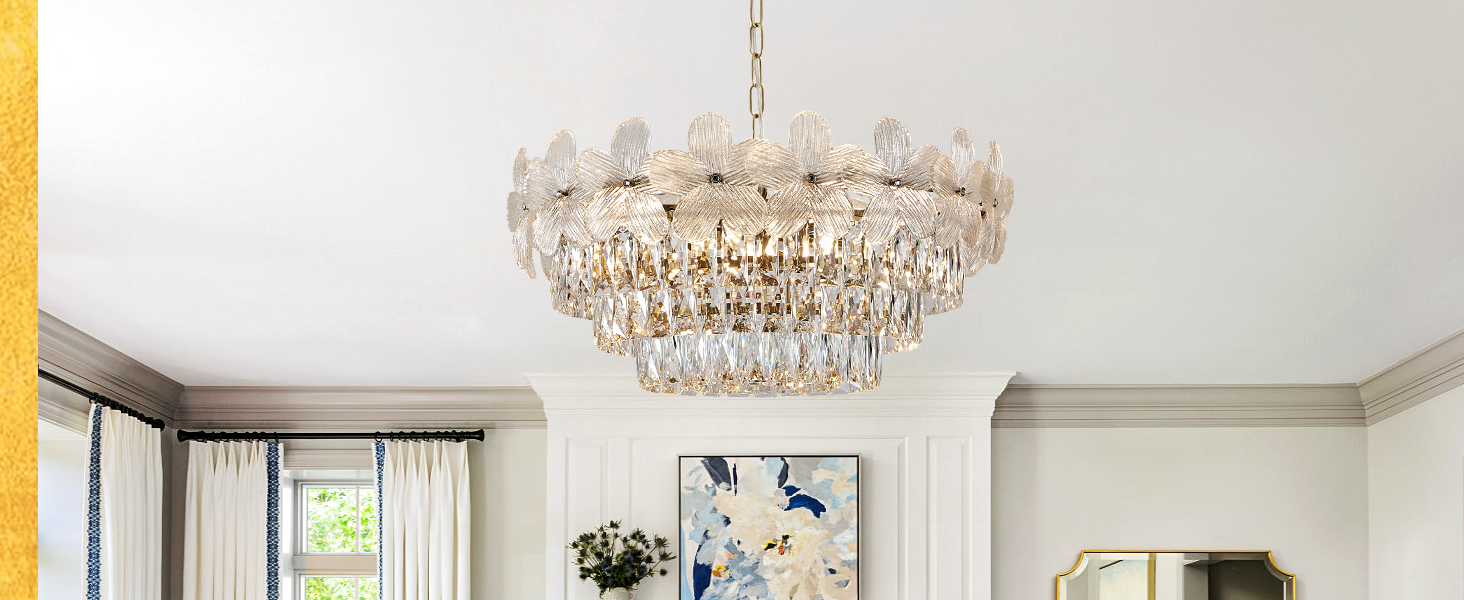 Modern Flower Elegant Crystal Chandelier