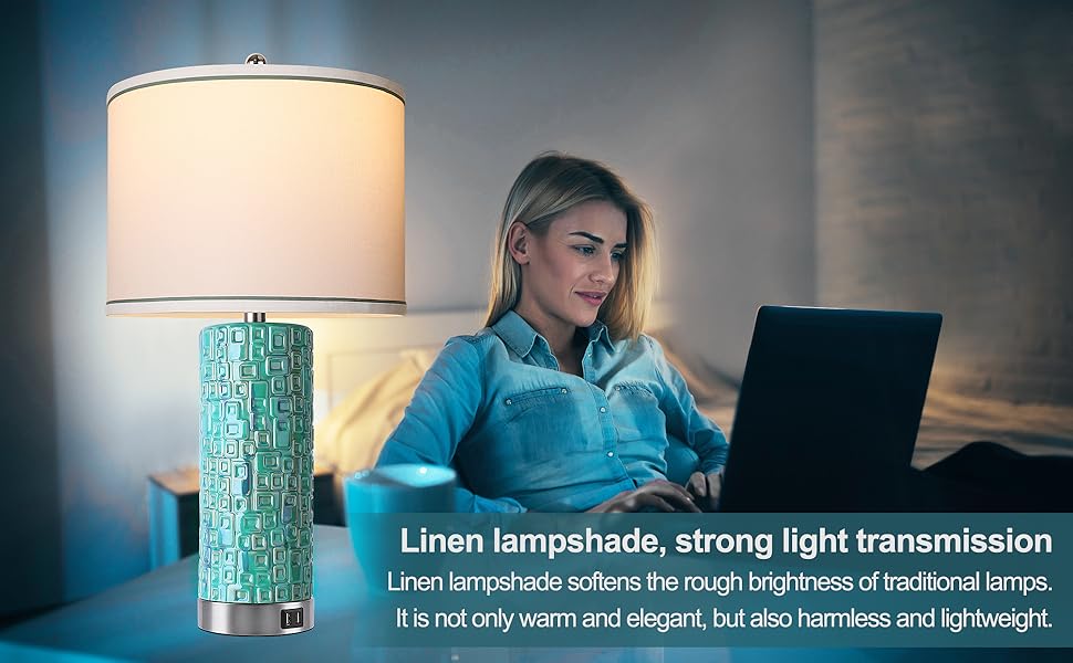 Bedside Lamp for Nightstand 