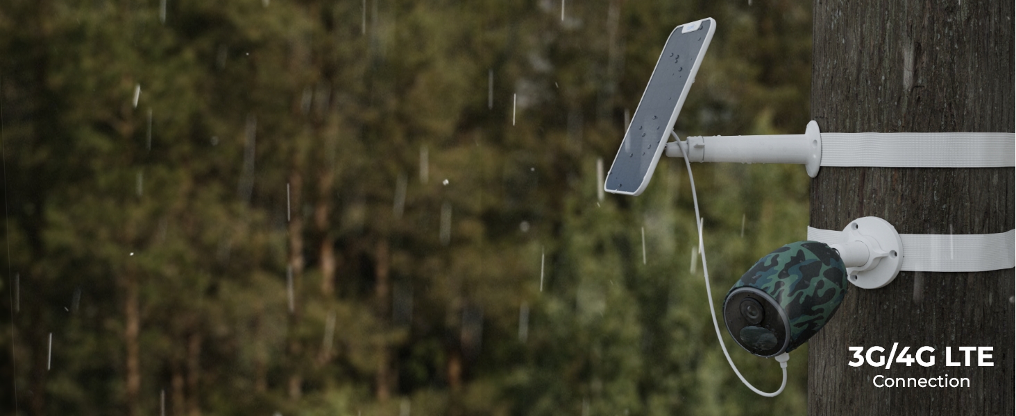 The outdoor camera is designed to withstand freezing cold winters, heavy downpours, or hot summers.