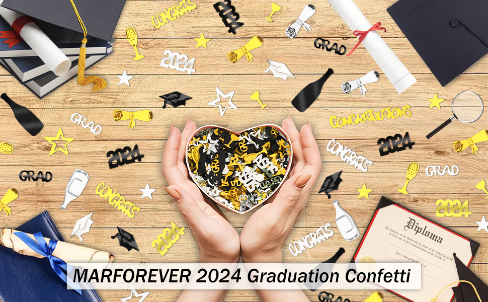 Amazon.com: MARFOREVER Happy Graduations 2024 Confetti, Class of 2024 ...