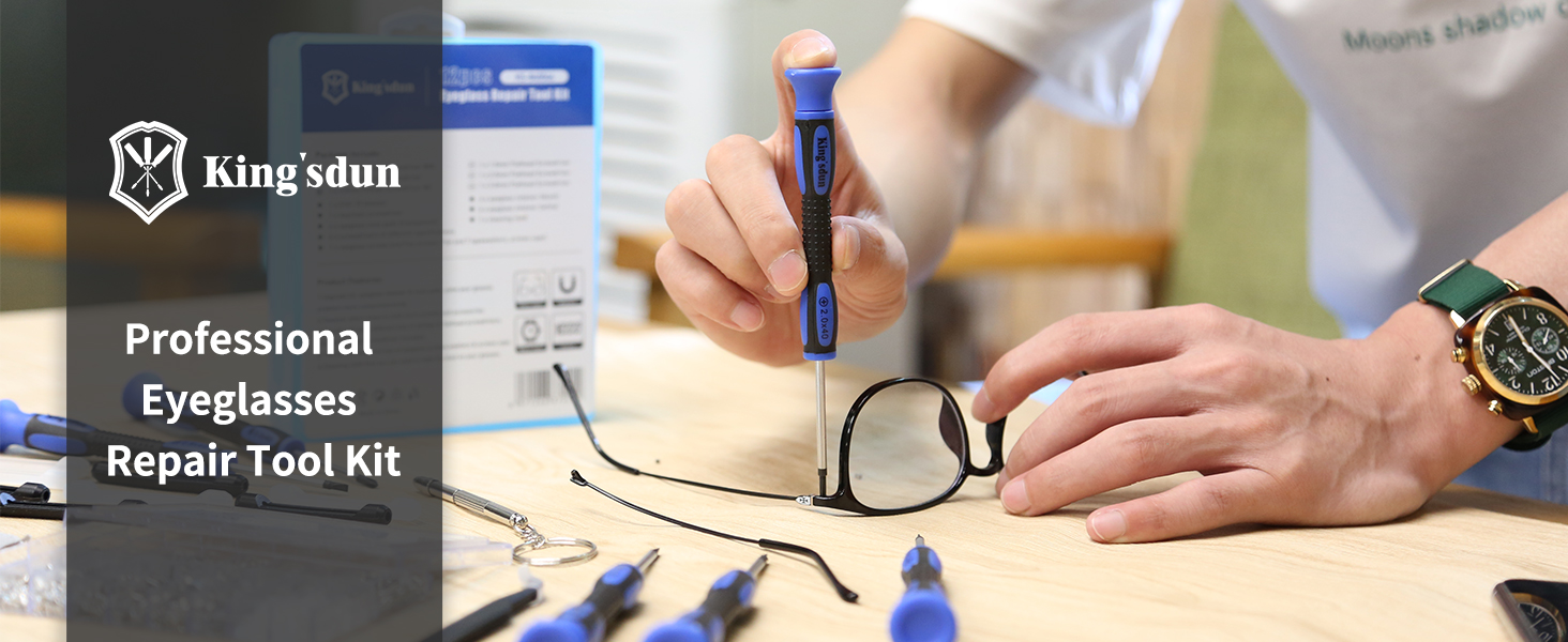 Kingsdun Eyeglass Repair Kit with 1100pcs Eyeglass Screws & Nose Pads