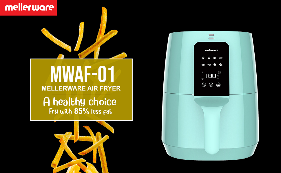 mellerware, air fryer, digital, 1400Watt, preset menu,