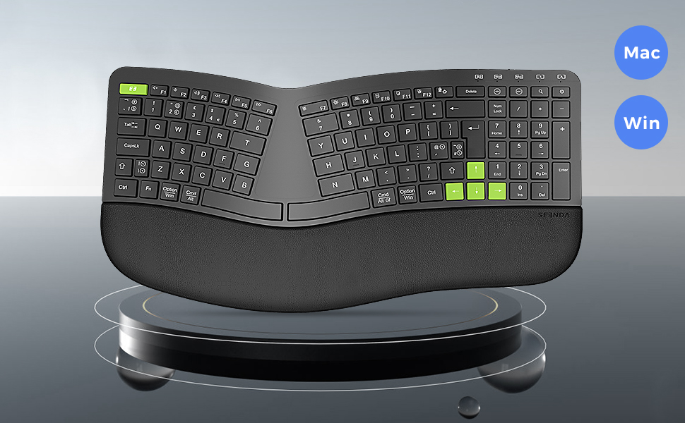 Seenda Split Ergonomic Keyboard, 2.4G Wireless Rechargeable Ergo