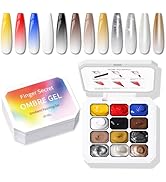 Karroy Sponge Pat Paint Nail Gel, Ombre Nails Gradient Gel Nail Blush Blooming Aura Nails Drawing...