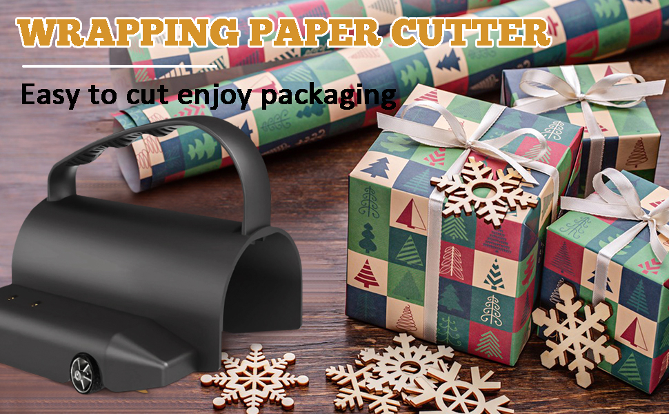 Wrapping Paper Cutter with 3 Replaceable Blade Sets
