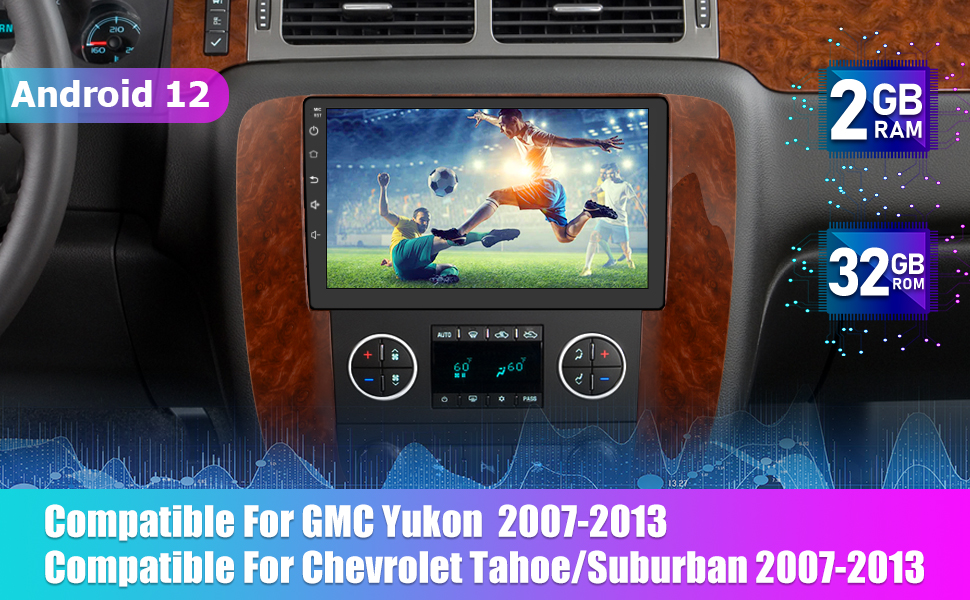 Android 12 [2 GB+32 GB] Radio de coche compatible con GMC